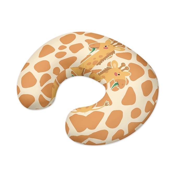 Forchrinse Cartoon Giraffe Nursing Pillow Cover Removable Cover for Breastfeeding Pillows,Ultra Soft Baby Nursing Pillows for Baby Boys Girls