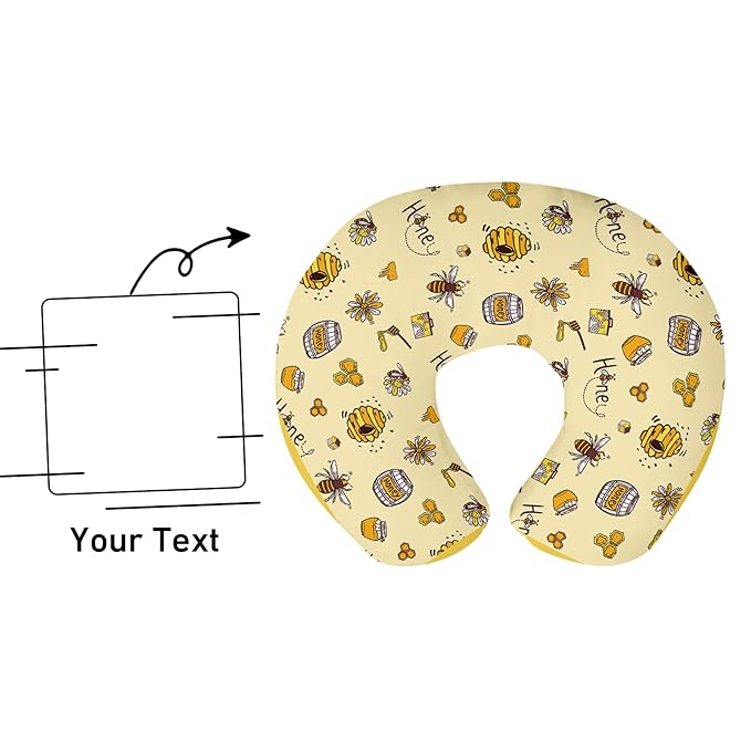 Dyoart Baby Nursing Pillow Cover,Custom Name Gifts,Ultra Soft Comfortable for Infant Boys Girls,Breastfeeding,Bee(one Size)