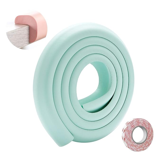 SONARIN Baby Safety Baby Edge & Corner Guards,2M/6.6ft Corner Protectors Furniture Table Edge Protectors L Shape with Strong Adhesive Tape,Colorful Child Protection(Light Green)
