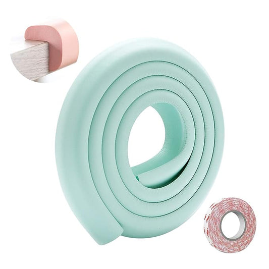 SONARIN Baby Safety Baby Edge & Corner Guards,2M/6.6ft Corner Protectors Furniture Table Edge Protectors L Shape with Strong Adhesive Tape,Colorful Child Protection(Light Green)