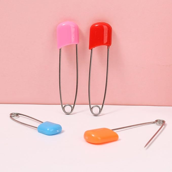 20Pcs 2 Inch Safety Diaper Pins, Safety Locking Holder Colorful Safety Pins for Cloth Nappies and Accessorie
