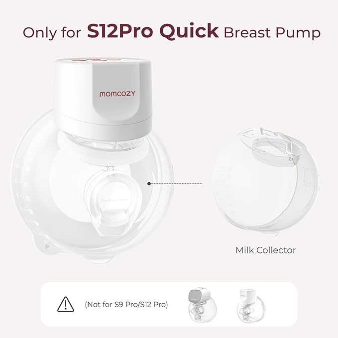 Momcozy Original S12Pro Quick Replacement Accessories, Only Compatible with Momcozy S12Pro Quick Breast Pump NOT for S9Pro/S12Pro (Milk Collector,1 Pack)