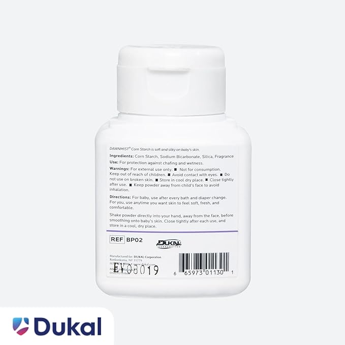 Dukal BP14 Dawn Mist Baby Powder, Cornstarch, 14 oz., Case of 24