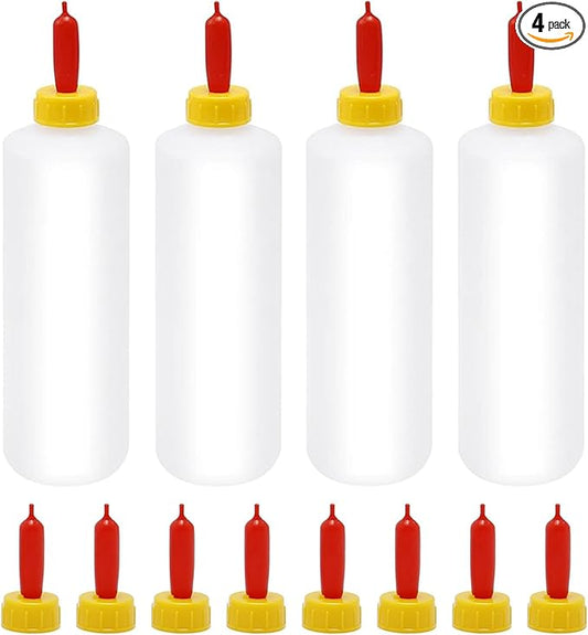Goat Nipple and Bottles Set, 4PCS Small Animal Milk Drink Nipple and 400 ml Lamb Feeding Bottle Kit for Feeding Sheep Goat Lamb Puppy(4 Bottles& 12 Nipples)