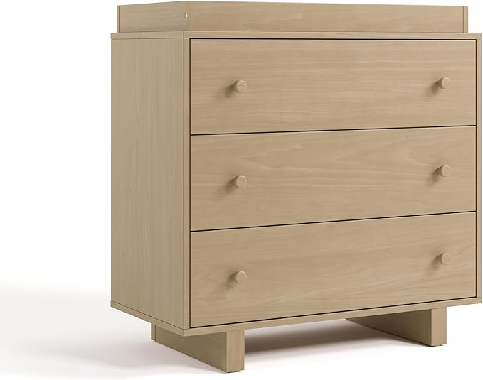 Storkcraft Texas 3 Drawer Chest with Removable Changing Table Topper (Driftwood) – GREENGUARD Gold Certified Baby Dresser, Interlocking Drawer System for Nursery & Kids’ Bedroom Dresser