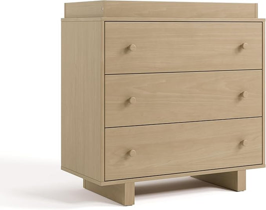 Storkcraft Texas 3 Drawer Chest with Removable Changing Table Topper (Driftwood) – GREENGUARD Gold Certified Baby Dresser, Interlocking Drawer System for Nursery & Kids’ Bedroom Dresser