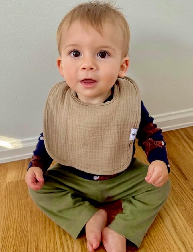 DiaperSquad's 100% Organic Cotton Baby Drool Bibs, Super Absorbent & Adjustable Baby Bibs for Drooling and Teething