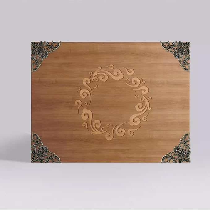 Geesatis 20-Pack Antique Bronze Corner Protectors - Decorative Edge Guards for Photo, Books, Albums, Jewelry Boxes & Gifts (2.5x1.8 inch) - Rustic Vintage Craft Supplies