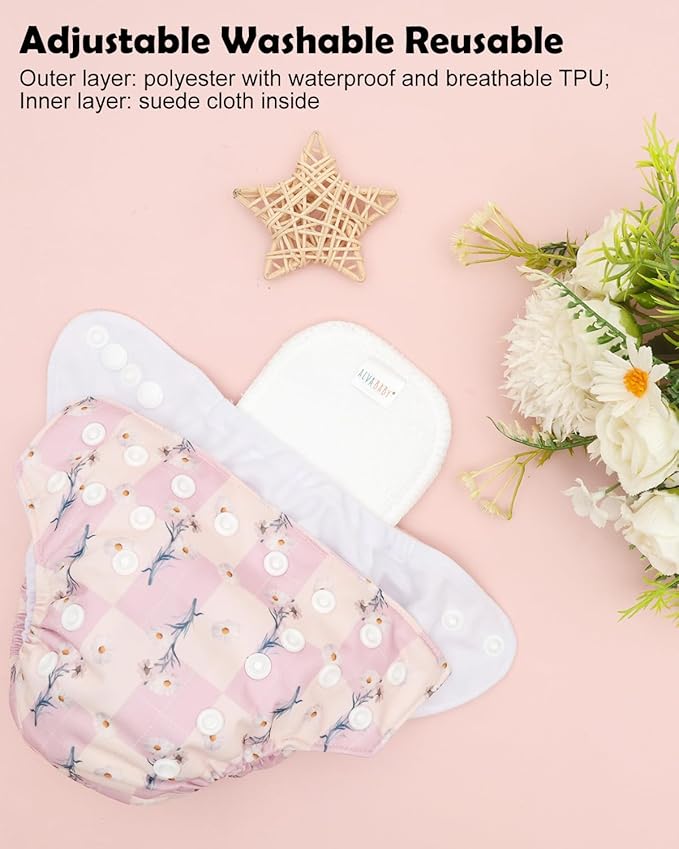 ALVABABY Baby Pocket Newborn for Less Than 12pounds Baby Snaps Cloth Diapers Nappy 6pcs with 12 Inserts 6SVB130