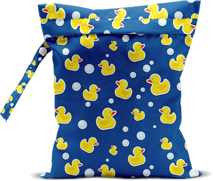 Duck Wet Dry Bags for Diaper Waterproof Swimsuit Washable Reusable Bag for Beach Diapers Dirty Yoga Gym Clothes Plant Gifts for Men Women Friend 12.5x10.2 Inches