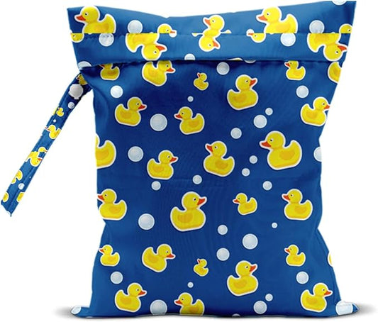 Duck Wet Dry Bags for Diaper Waterproof Swimsuit Washable Reusable Bag for Beach Diapers Dirty Yoga Gym Clothes Plant Gifts for Men Women Friend 12.5x10.2 Inches