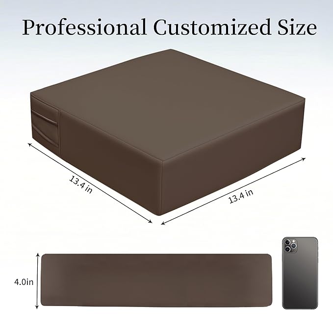 Toddler Booster Seat for Dining Table – PU Washable Cushion with Double Safe Straps, Non-Slip Bottom, Portable Travel Booster Seat for Toddlers (Dark Brown)