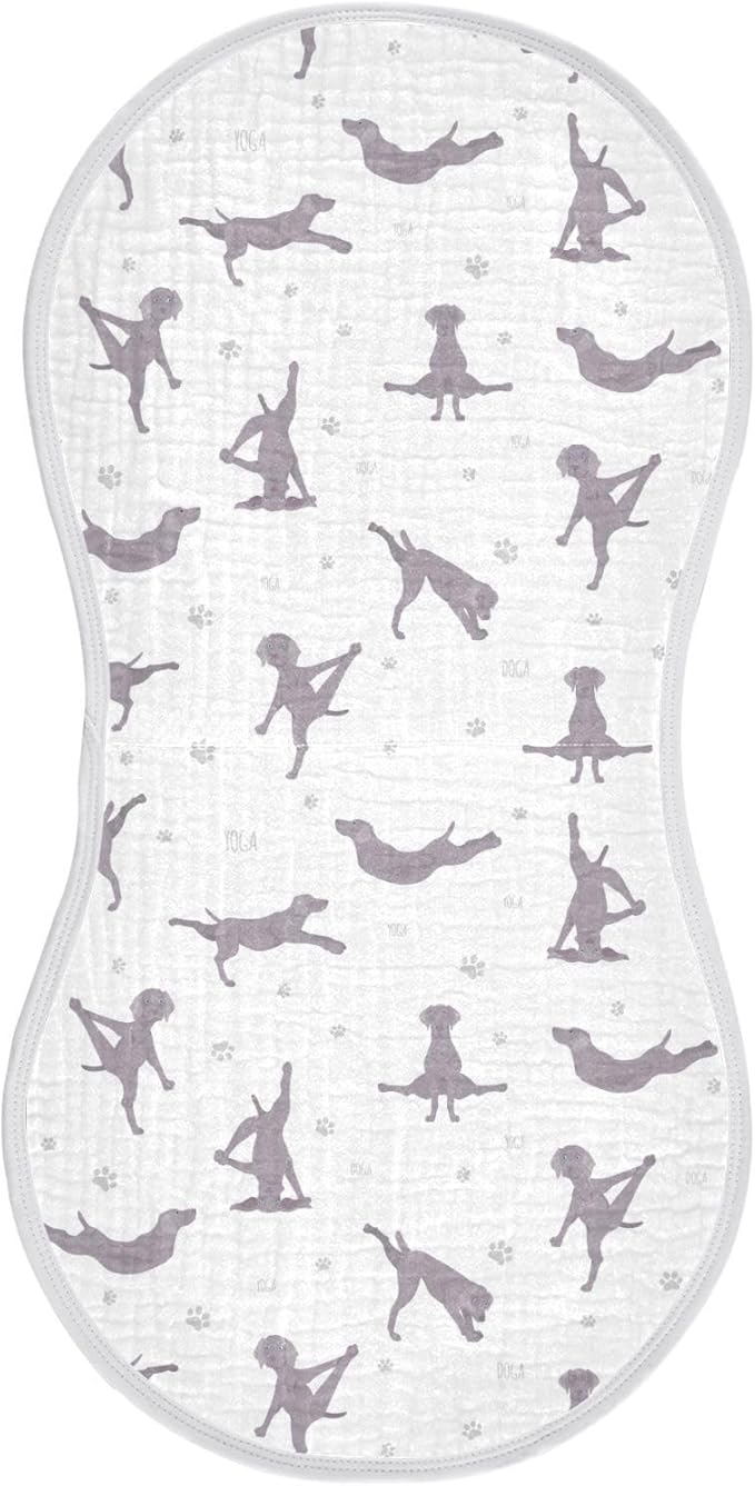 Yoga Weimaraner Dog Pattern Muslin Burp Cloths for Baby 1 Pack Soft 100% Cotton Baby Washcloths Bibs for Boy Girl