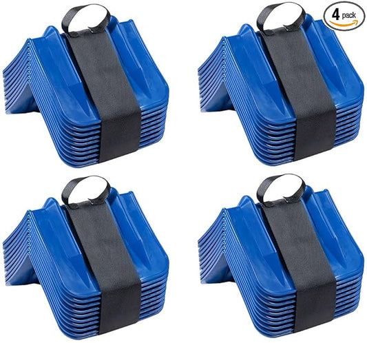 Mytee Products 40 Pack Blue Flatbed Edge Protectors w/Carrying Case & Webbing Handle - 8"x8"x10" Plastic V Shaped Corner Protectors for Cargo Loads & Tie Down Strap Guard - Fit 1 Strap Up to 4"