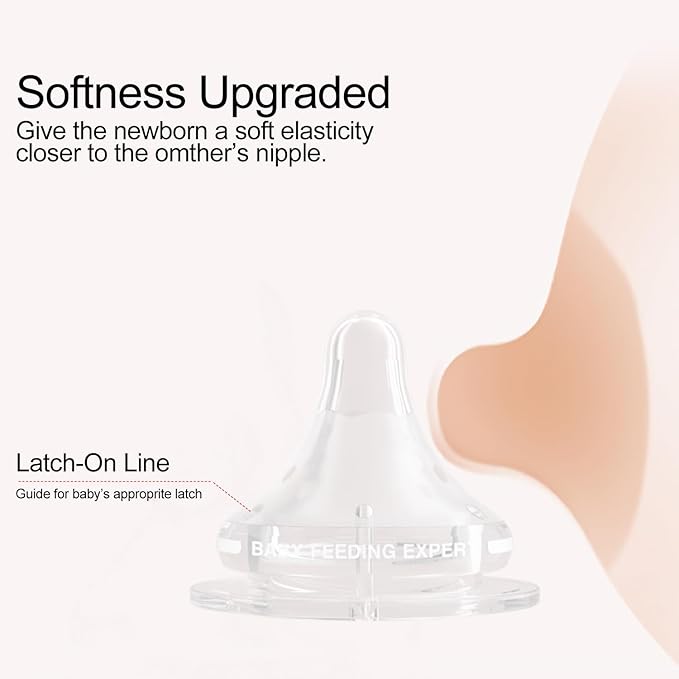 Natural Glass Baby Bottles Gentle & Slow Flow, Newborn Breastfeeding Bottle with Anti Colic Nipple for 0 Months Babies, 3 Packs (White (5 Ounce), 1 Count (Pack of 3))