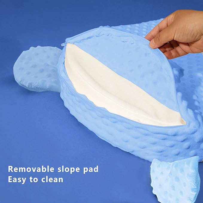 Baby Feeding Pillow Adjustable Newborn Nursing Pillow for Breastfeeding,Bottle Feeding Washable (Blue, One Size)
