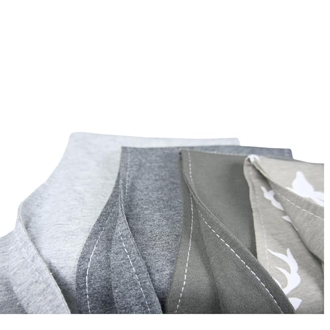 Baby Burp Cloths Baby Burp Set Curved Absorbent and Soft Valuable 4 Pack Double Layers (Grey Hue Deer)