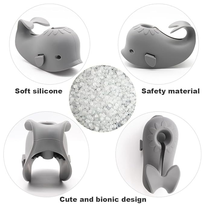 Baby Bathtub Faucet Cover, Baby Safety Protection Silicone Toys, Bath Spout Cover Baby Bathtub, Faucet Cover Baby Bathtub Silicone Whale for Kids, Toddler, Infant, Gifts for Children