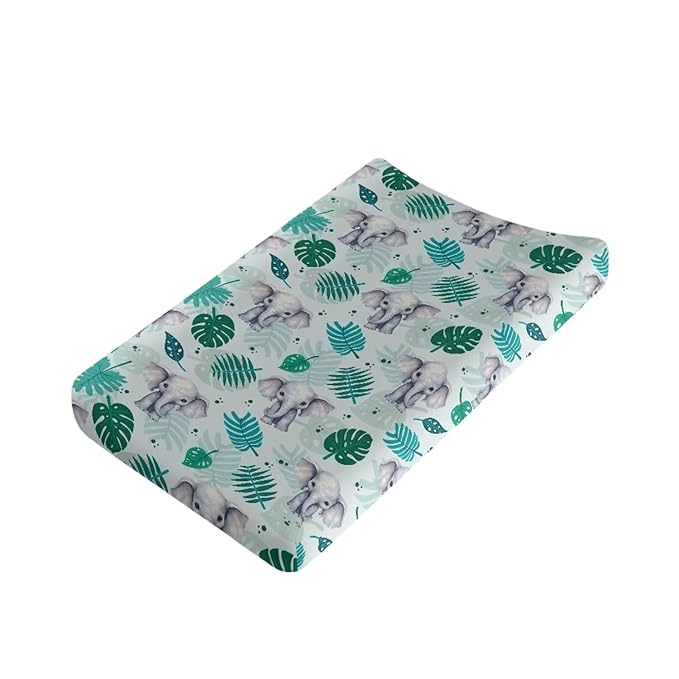 Elephant Changing Pad Cover Infant Newborn Hawaiian Changing Table Cover for Girl Baby Diaper Table Change Mat Sheet Cover