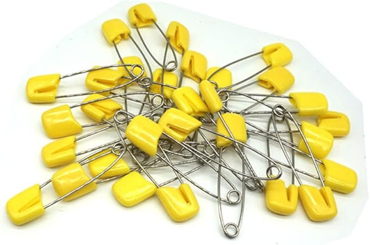 Baby Safety Pins Secure Clips for Fastening Baby Clothes Diaper Napkins 50pcs 60PCS 30PCS (Yellow, 30 pcs)