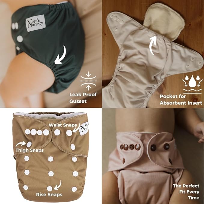The Hollywood Hotel 4-Pack Cloth Pocket Diapers with 4 Inserts