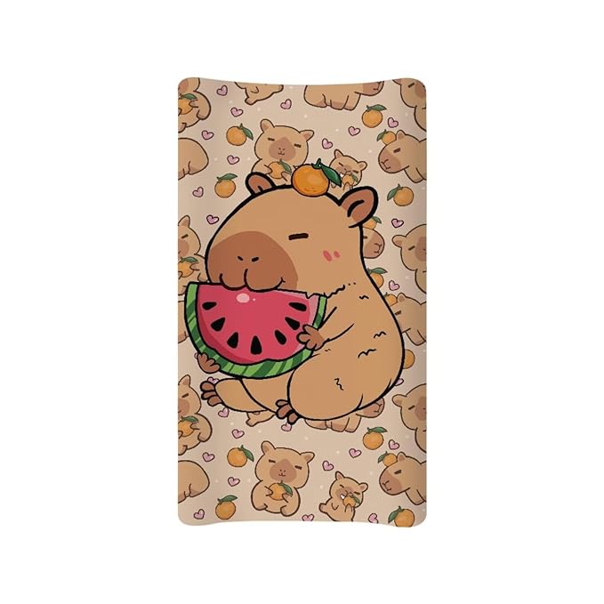 Cute Baby Changing Pad Cover Capybara Baby Diaper Change Table Pad Covers 32 * 16 Inch Easy to Install Cradle Mattress Sheets Nursery Decor