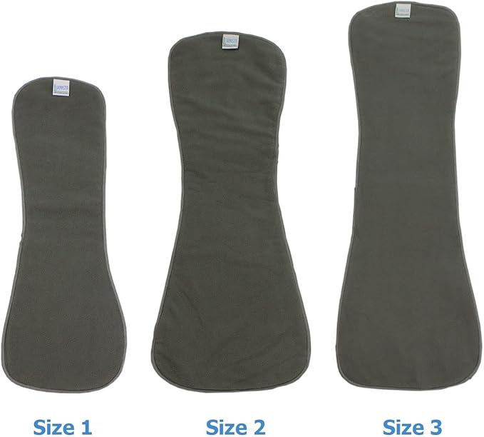 Leak Master Charcoal Fleece Adult Diaper Inserts/Bosters - 3 Pack - Size 2 - Inserts Increase Overall Absorbency