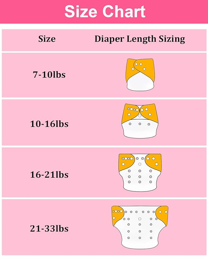 babygoal Cloth Diaper Covers 6 Pack with Wet Bag for Fitted Diapers and Prefolds with Double Gussets, Adjustable and Reusable for Baby Girls