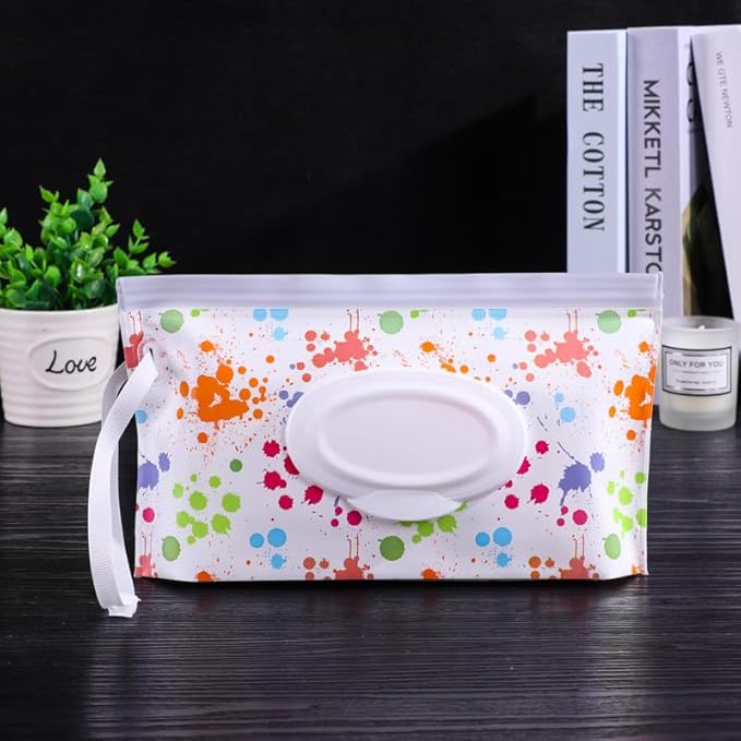 4PCS Baby Wipes Dispenser Travel Baby Wipe Holder Portable Wet Wipe Dispenser Bag Reusable Travel Baby Wipes Container Refillable Wet Wipe Carrying Case Holder Wet Wipe Pouch