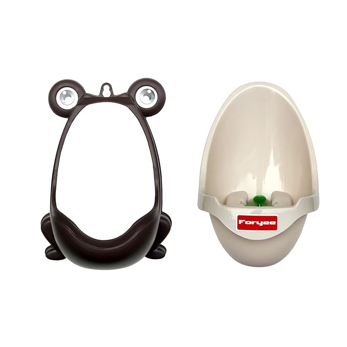 Cute Frog Potty Training Urinal for Boys with Funny Aiming Target - Coffee