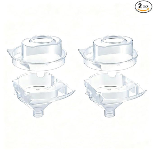 Remerry 2 Sets Replacement Funnel Compatible with Baby Brezza Formula Pro Advanced Replacement Parts Funnel and Cover Compatible with Baby Formula Dispenser, Clear, Easy to Use and Clean