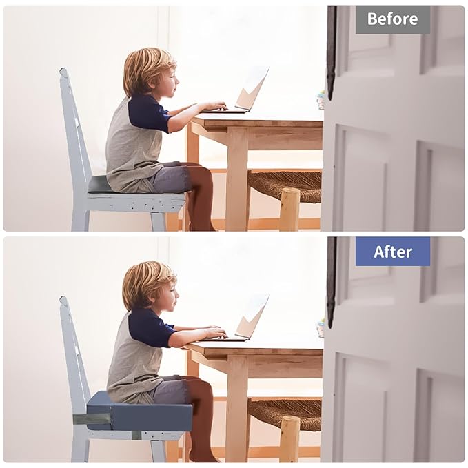Toddler Booster Seat for Kitchen Chair Dining Table, Washable Thick Strong Support Portable Booster Chair for Toddlers Eating, Easy Cleaning Booster Seat Cushion Detachable with Adjustable Straps