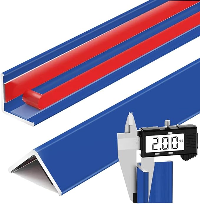 4 Pcs Aluminum Angle Corner Guards, 1" x 1" x 39.4" Metal Wall Corner Protector L-Shaped Molding Trim for Wall Door Frame Cabinet Protection Decoration, 2 mm Thickness, Blue
