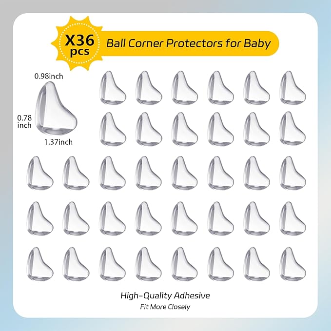 36 Pack Baby Corner Protector Corner Protector Baby Furniture Corner Protection Sharp Furniture and Table Top Edges with Adhesive Transparent Cover