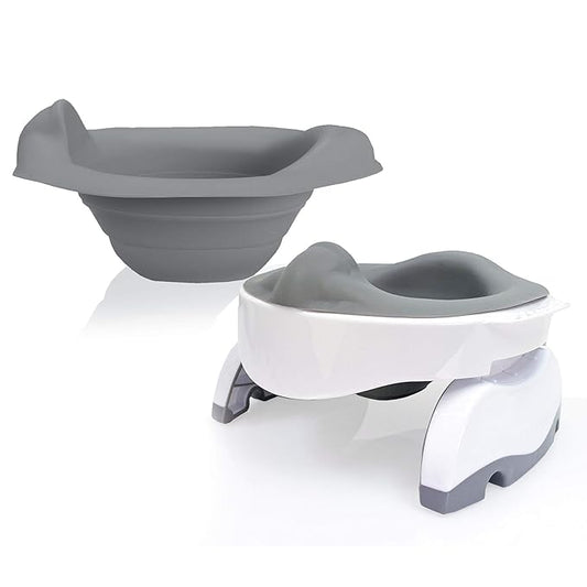 Potette Plus Premium Potty Value Pack: Kalencom 2in1 Potette Plus Premium Portable Potty and Premium Reusable Collapsible Liner for Home Use (White/Gray)