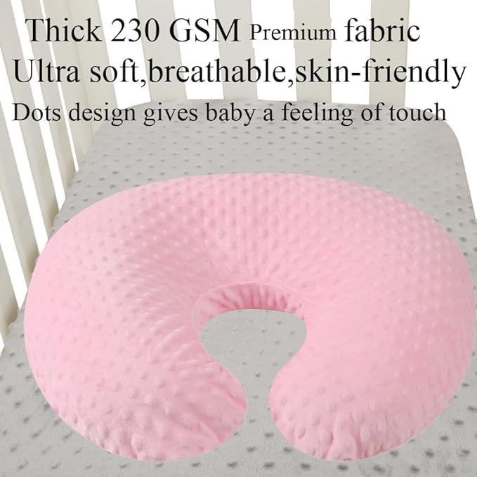 Dot Nursing Pillow Cover Set 2 Pack Nursing Pillow Slipcovers, Ultra Soft Compatible with Boppy Pillow,Standard Pillow for Baby Boy Girl White and Pink