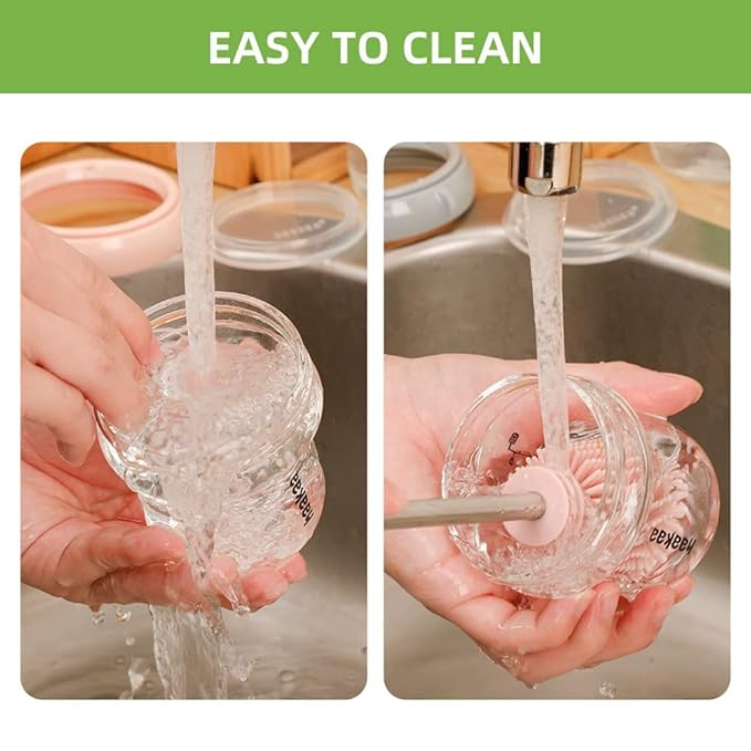 haakaa Breastmilk Storage Bottle Glass Baby Food Storage Jars Food Storage Containers with Leakproof Lid, Dishwasher-Safe, Microwave and Freezer-Friendly, BPA-Free (Peach, 4.2oz/120ml, 1 pc)