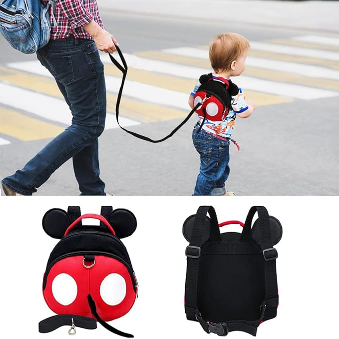 Baby Anti-Lost Harness, Yimidear Purified Cotton Toddler Safety Leash for Babies & Kids Boys and Girls (Red)