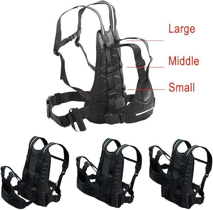Jolik Child Motorcycle Harness Adjustable with Two Handles, Breathable Material in Black