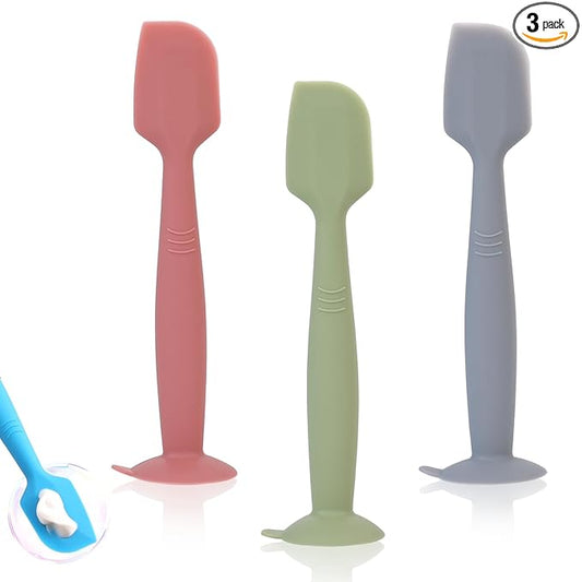 babove Baby Diaper Cream Spatula Applicator 3 Pack Butt Paste Spatula Soft Silicone,Diaper Rash Cream Applicator, Baby Essentials Must Haves Newborn Stuff (Red Green Grey)