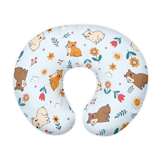Jeiento Cartoon Capybara Nursing Pillow Cover Soft and Comfortable Nursing Cover for Breastfeeding Pillows, Pillow Slipcover for Newborn