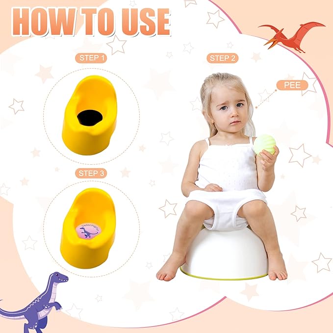 Geyee 24 Pcs Potty Training Stickers Potty You Pee on Toilet Reveal Stickers Chart Reusable Pee Decals Color Changing Seat Toilet Targets for Boys Girls Kids Training Use(Dinosaur)