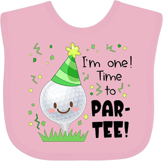 inktastic I'm 1 Time To Par-Tee Golf First Birthday Baby Bib