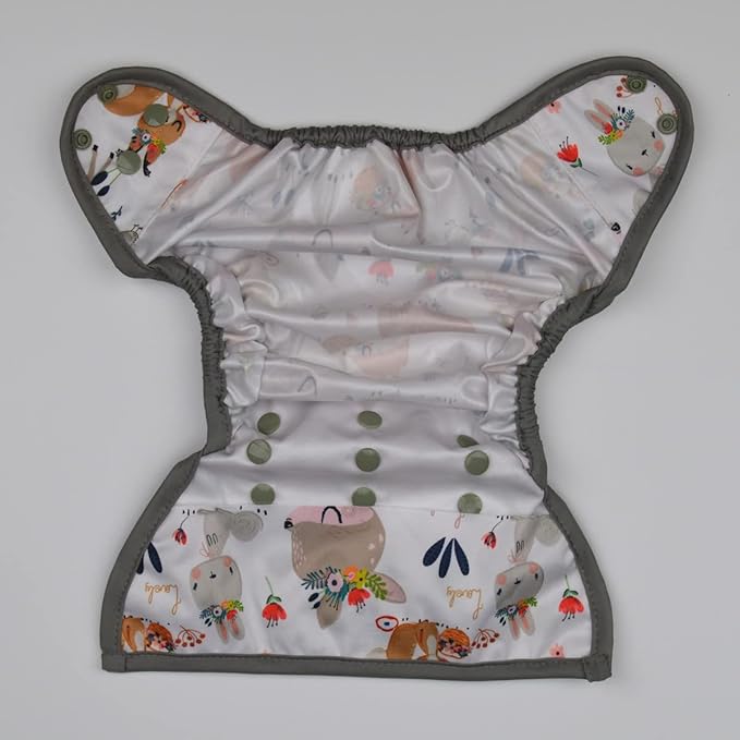 Baby Diaper Cover Nappy One Size 8lbs to 36lbs (Grey Deer)