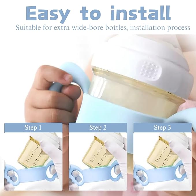 4Pack Bottle Handles Compatible with Boon Nursh Reusable Silicone Pouch Bottles, Cute Wing Design, Silicone Bottle Holder for Easy Grip, Quick Install, Easy to Clean