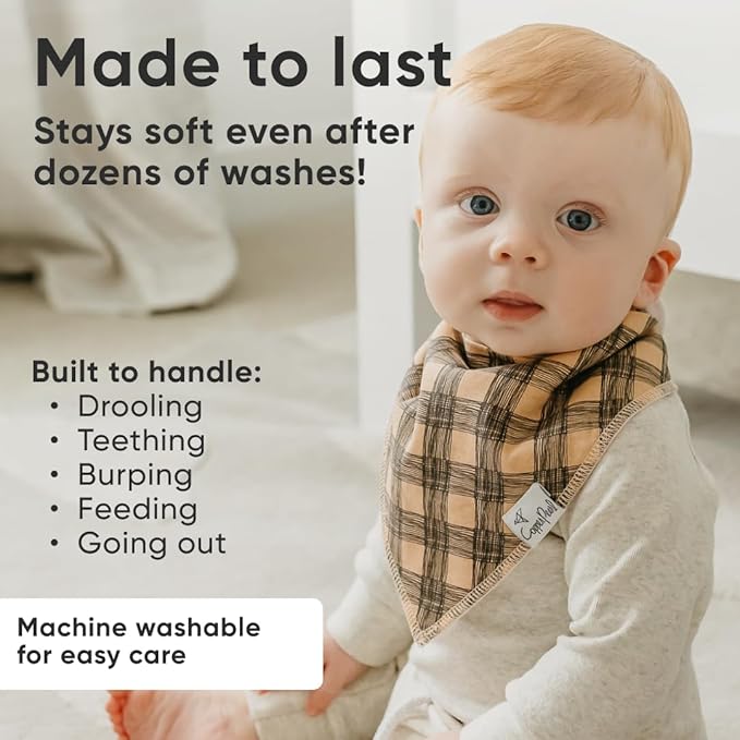 Copper Pearl Baby Bandana Bibs, 4 Pack