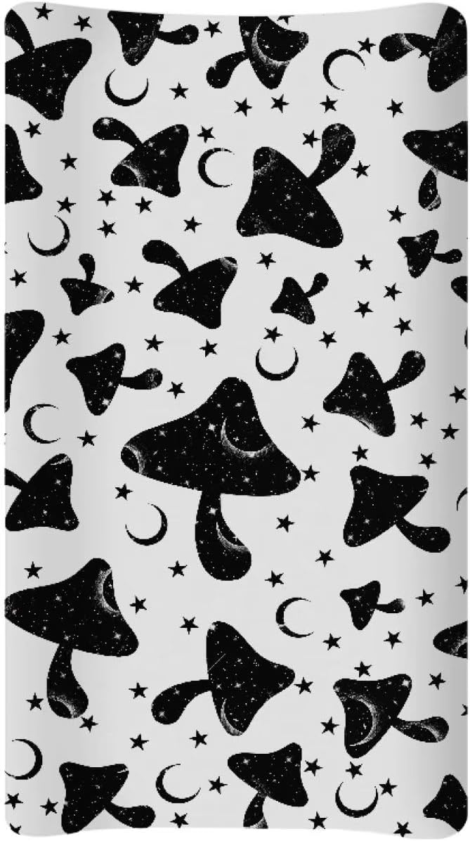 Changing Pad Covers for Boys Girls, Fashion Mushroom Diaper Changing Table Pad Cover Soft Breathable Changing Mat Cover for 32''x16" Cute Birthday Gifts for Baby