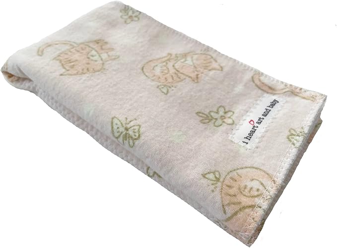 Infant Burping Cloth, Burp Cloths for Baby Girl, Soft and Absorbent - Cotton Reusable Spit Up Rags, XLarge, 1 Count (Cats)