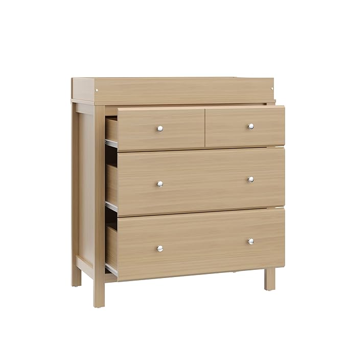 Storkcraft Horizon 3 Drawer Chest with Removable Changing Topper (Driftwood) – GREENGUARD Gold Certified Nursery Dresser, Kids’ Storage Chest with Organizer, Durable and Stylish 3-Drawer Design