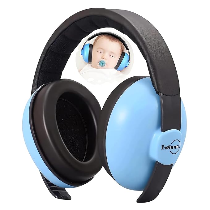 Baby Noise Cancelling Headphones Infant Ear Protection Comfortable Noise Reduction Ear Muffs for Babies Toddler 1 Months to 2 Years, Blue